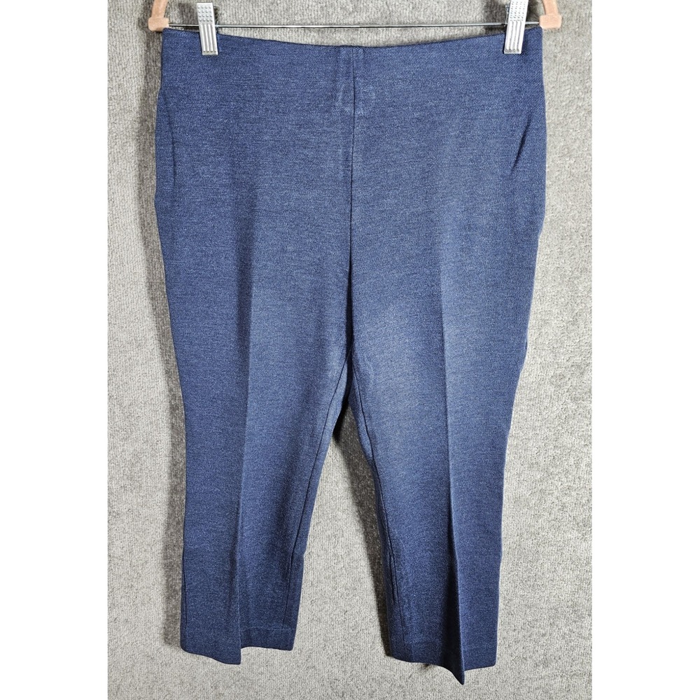 Talbots‎ Montauk Crop Pants Womens Size 8P Blue Pull On Elastic Waist Stretch